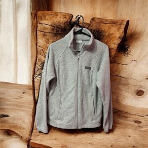 Columbia Fleece Jacket WW6439 Women's Size M Light Gray Benton Springs Full Zip